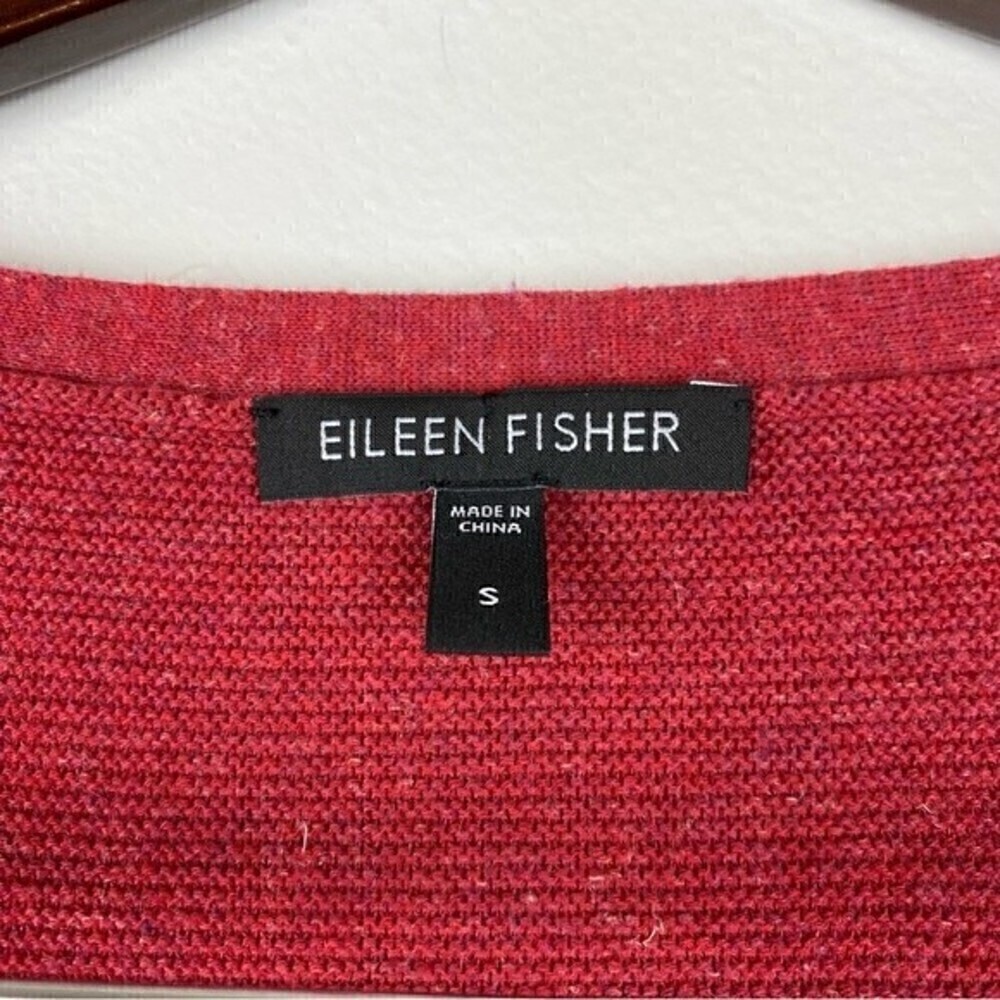 Eileen Fisher Crewneck Pullover Tunic Long Sleeve Sweater Red Size S - Picture 8 of 9